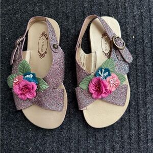 Joyfolie Sparkly Floral Sandals Size 11T NWOT